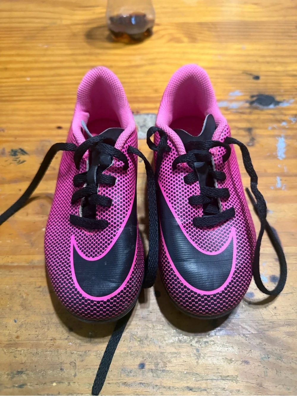 Nike Kids Pink and Black Soccer Cleats